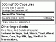 TAURINE 500mg.  100caps