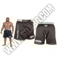 CAGE FIGHTER Reverse Stitch Fight Shorts - Black Silver