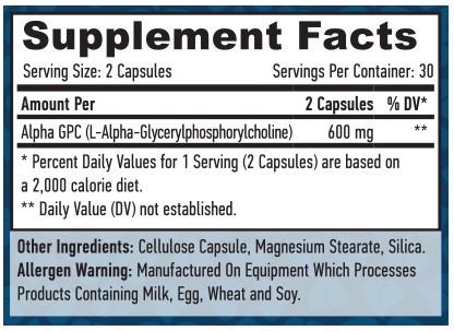 Alpha-GPC Alpha GlyceroPhosphoCholine, 300mg