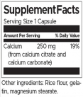 Calcium Citrate Complex 250 mg / 100 Caps