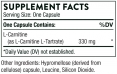 L-Carnitine 330 mg / 60 Caps