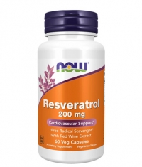 NOW Natural Resveratrol / Mega Potency / 200 mg / 60 Vcaps