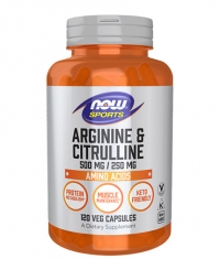 NOW Arginine 500mg & Citrulline 250mg / 120 Vcaps