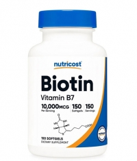 NUTRICOST Biotin Vitamin B7 10000 mcg / 150 Softgels