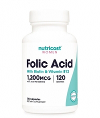NUTRICOST Folic Acid for Women 1200 mcg / 120 Caps