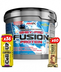 PROMO STACK Whey Pure Fusion + 36 CellUp Drinks + 60 Tigger Zero Protein Bars