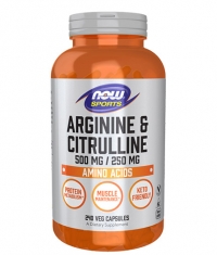 NOW Arginine 500mg & Citrulline 250mg / 240 Vcaps